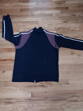 Mexx Men's Long Sleeve Zipper Polo Stripped Sweater Black Burgundy Beige L